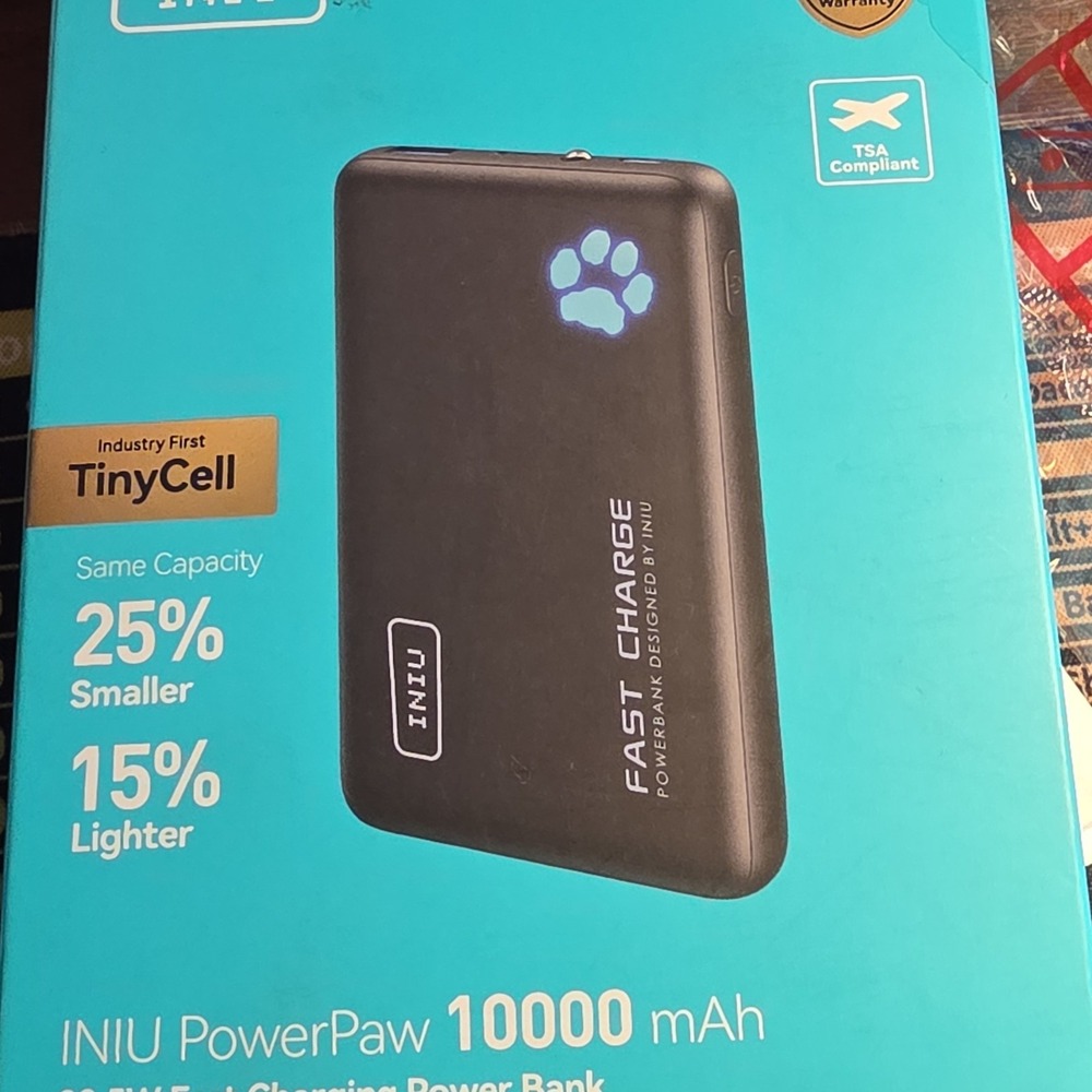 New INIU 10000mAh PowerPaw Slim Charging Power Bank P41-E1